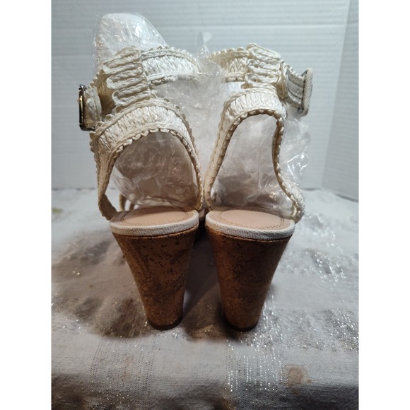 Crochet Wedge Sandals With Ankle Strap By Impo with box Size 10M - Picture 13 of 14